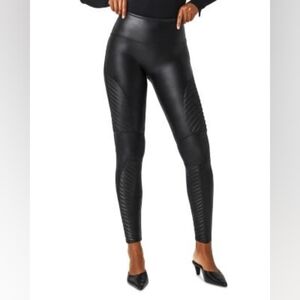 Spanx Faux Leather Moto Leggings